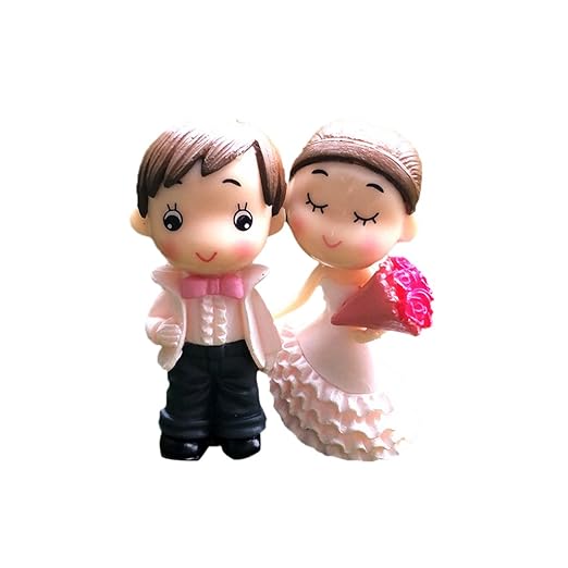 Segolike Resin Bride Groom Figurines Bonsai DIY Craft Terrarium Pot Decor , White-2 Pieces