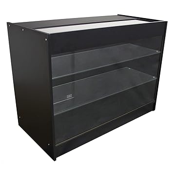 Retail Glass Shelf Product Display Shop Counter Showcase Lockable
