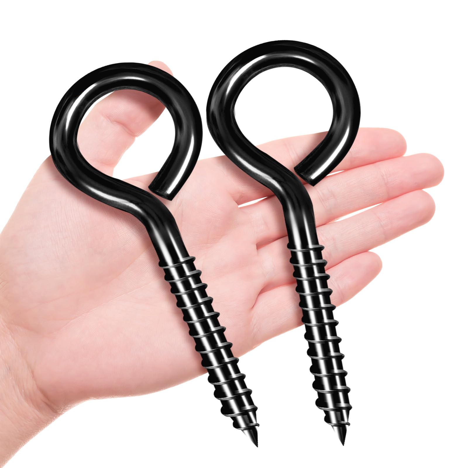 ZAUGONTW 5 Inch Eye Hooks, Eye Bolts Screw in Hooks