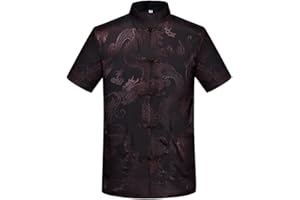 WECOTTON Kung Fu Tops Uniform Tang Men Chinese Traditional Clothing Hanfu Martial Arts Short Sleeves Shirt