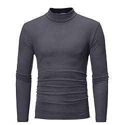 Mens Half Turtleneck Long Sleeve Pullover Basic