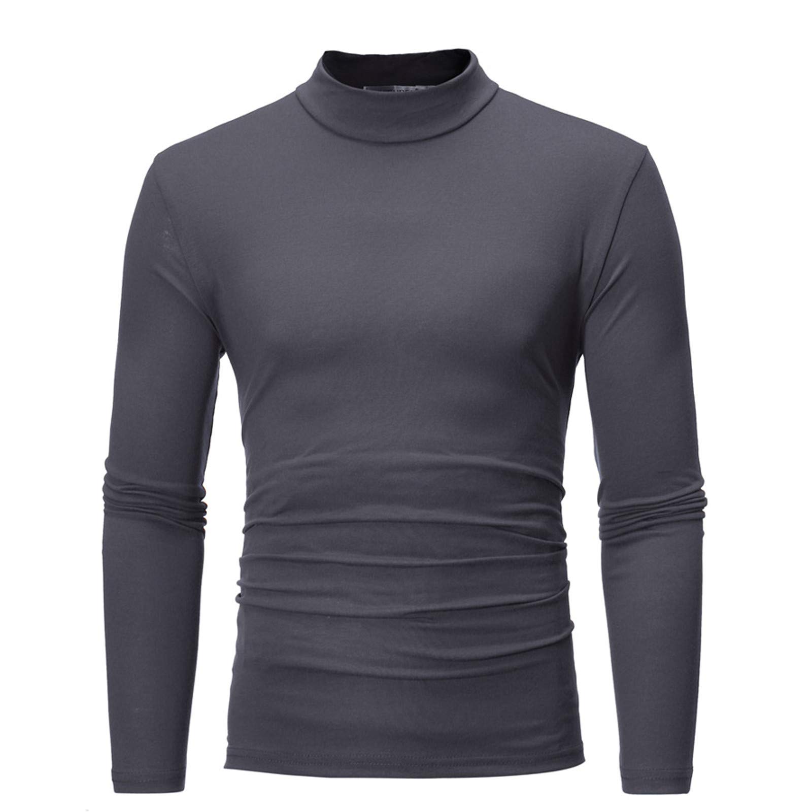 Mens Half Turtleneck Long Sleeve Pullover Basic