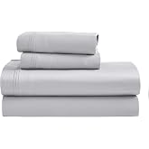 SUPERIOR Egyptian Cotton 4 Piece Sheet Set, Luxury 1500 Thread Count, Modern Design, Sustainable Sheets, Ultra-Soft Basics, Solid, Deep Pocket Fitted Sheet, Flat Sheet, Pillowcases, Queen, Platinum