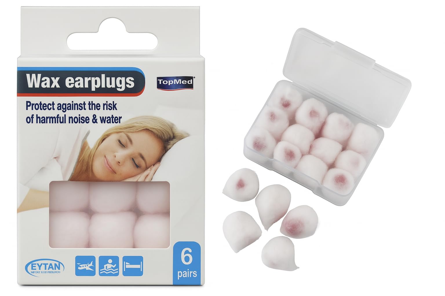 Wax Ear Plugs Earplugs for Sleep & Swimming Reusable Moldable Noise Cancelling Sound Blocking Reduction