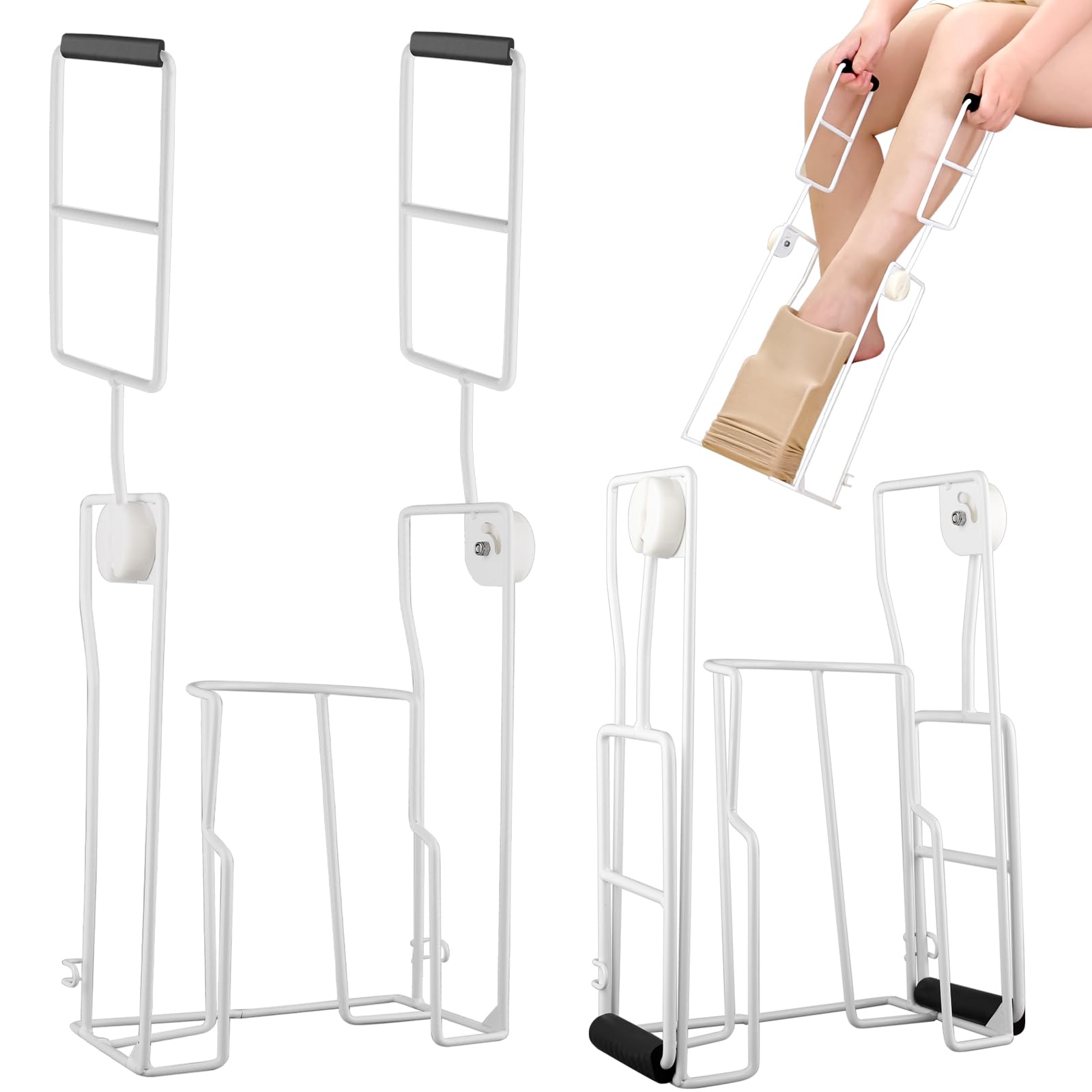 Photo 1 of Upgraded Compression Sock Aid Device with Extended Handle, Compression Sock Donner Helper with Adjustable Angle, Suitable for Seniors & Cannot Bend & Arthritis & Recovering from Surgery