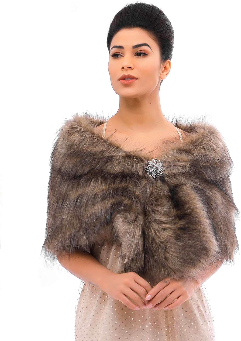 faux fur shawl wedding