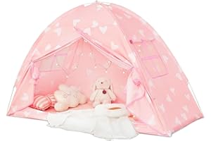 Mengersi Bed Tent Bed Canopy Twin Size with Lights,Breathable Privacy Space Sleeping Dream Indoor Play Tent Bed Fort Sensory 