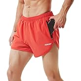 TENJOY Men's Running Shorts Gym Athletic Workout Shorts for Men 3 inch Sports Shorts with Zipper Pocket