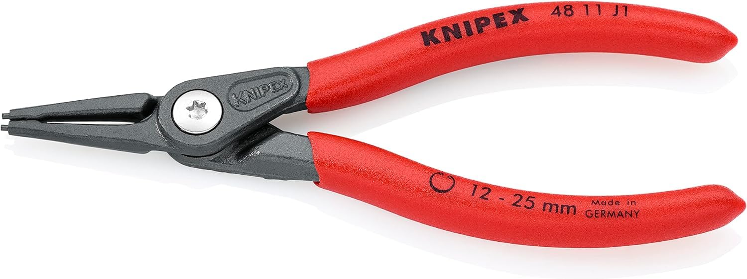 KNIPEX Precision Circlip Pliers for Internal Circlips in Bore Holes Self-Service Card with Non-Slip Plastic Coating, 48 11 J1 SB