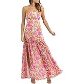 Womens Strapless Maxi Dress Slim High Slit Mesh Long Dress Sexy Party Club Night Out Dress 2024 Summer Vacation