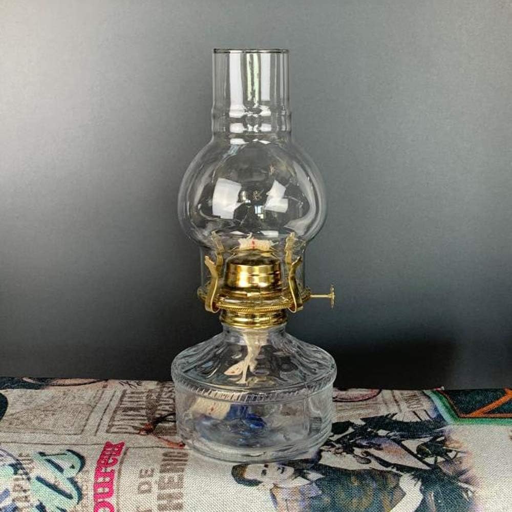 Kmyx Retro Nostalgic Glass Kerosene Lamp Candlestick Lantern