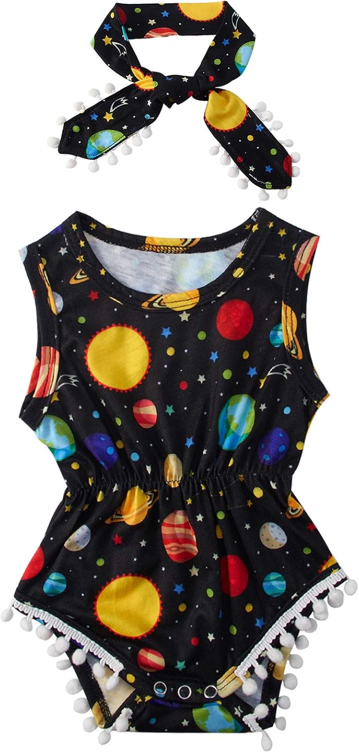 BFUSTYLE Newborn Toddler Baby Girl Floral Bodysuit Romper Summer Casual Outfit + Headband