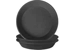 GREGICH Plastic Plant Saucer 10 inch (7.7" at Bottom) Pack of 3, Strong Plant Water Catcher Tray for Indoor Potted Plant Drai