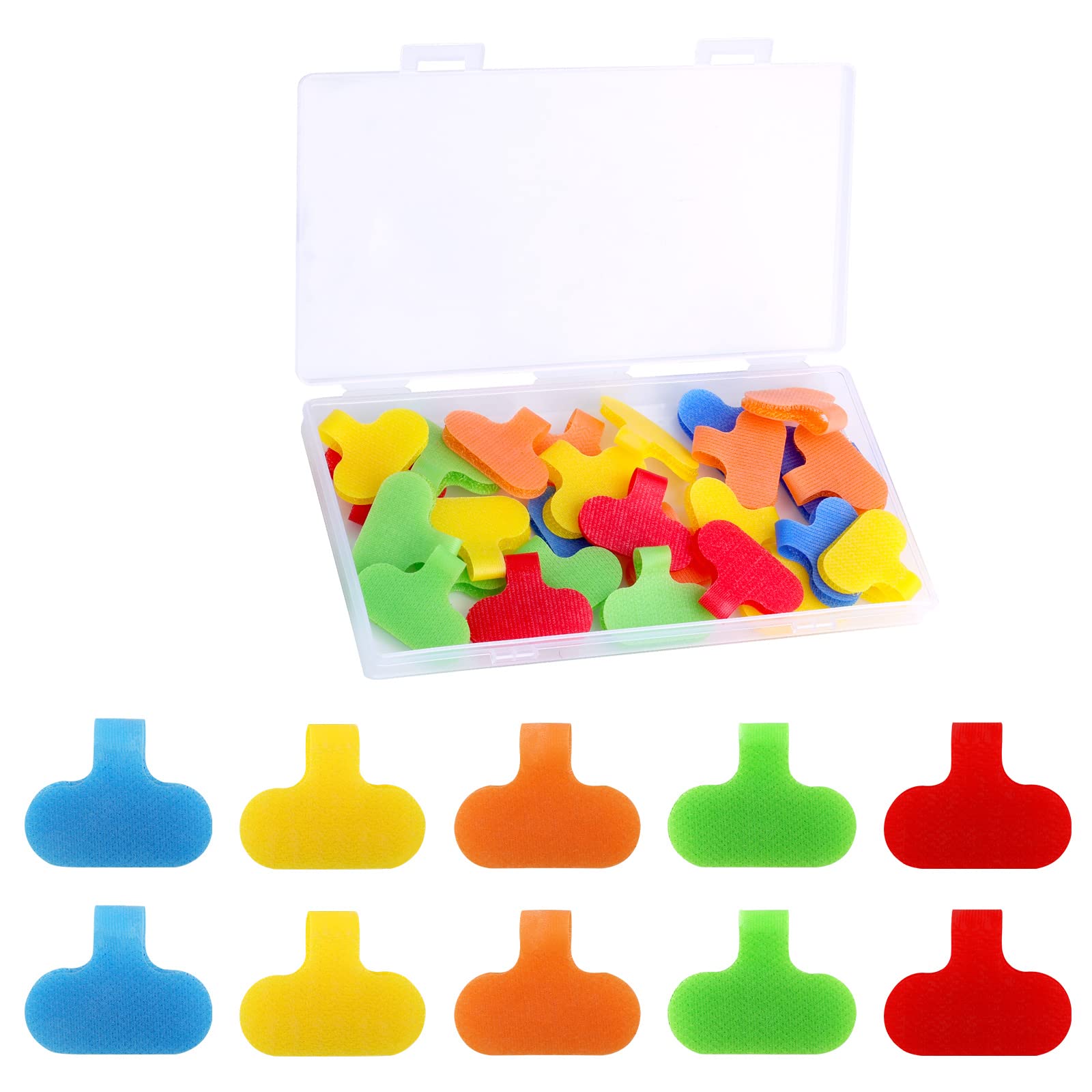 SAVITA 30 Pieces Reusable Nylon Label Cable Wire Markers for Cable Wires Management and Identification (5 Colours)