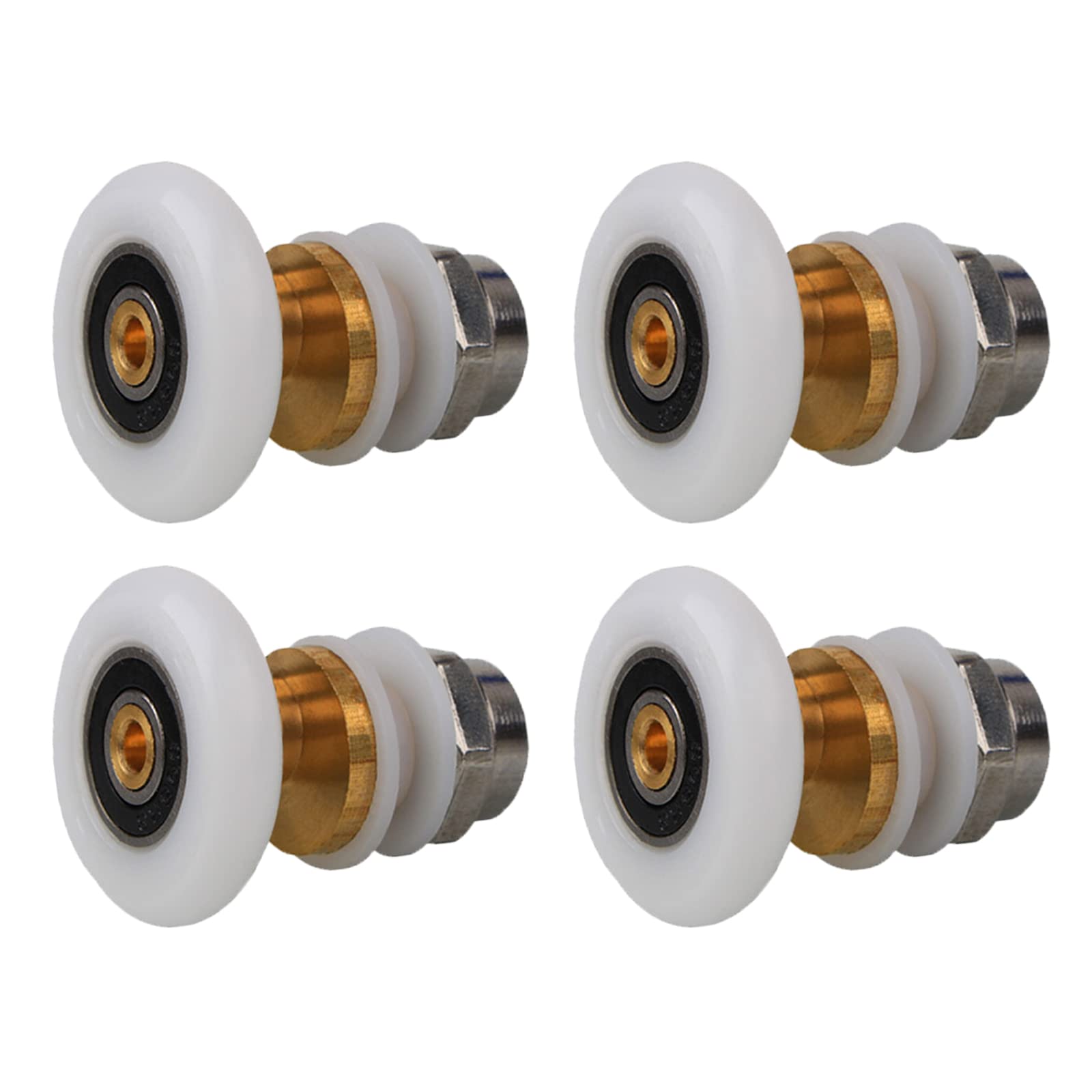 Qikuver 4PCS Shower Door Rollers, Roller Diameter 23mm for The Bathroom Glass Sliding Door Pulleys/Runners/Wheels,Strong Load-Bearing Capacity, Ultra-Quiet Shower Glass Door Rollers Replacement (23MM)