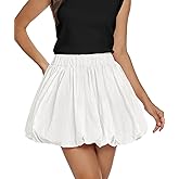 Casly Lamiit Women's Bubble Mini Skirts Balloon High Waisted Skorts Puffy Hem Summer Trendy Cute Going Out Party Skirt