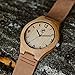 Wooden Watch for Men by Tree People: Bamboo Wood Case, Genuine Cowhide Leather Watch Strap, Miyota Quartz Movement