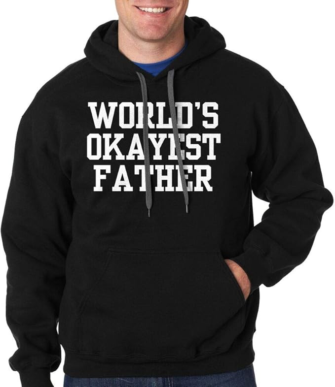 Mens Sweatshirts World'S Okayest Father Hoodie Funny Gift For Father