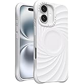 ORNARTO Vortuxe for iPhone 16 Case 6.1" | 2X MIL-STD Drop Protection | Compatible with MagSafe | Sleek Aesthetic Liquid Silicone Phone Cover - White