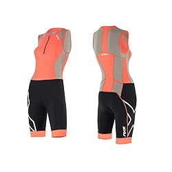 2XU Women's Compression Trisuit, Fiery Coral/Frost