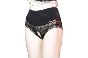 Crotchless Brief for Women 2025 High Waist Tummy Control Floral Lace Underwear Ladies Thin Comfy Soft Sexy Panties