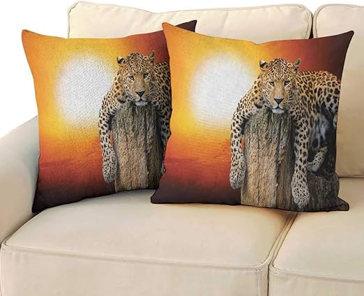 Amazon Com Safari Square Body Pillowcase Leopard Sitting On Dry
