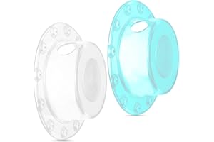 NOTOKE 2 Pack Bathtub Stoppers, 6.1 Inch Transparent & Green PVC Bathtub Overflow Drain Cover Plug for Deep Water Bath, Universal Fit for Bathtub Drain Hole