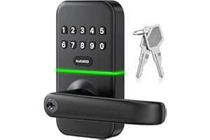 Smart Door Handle Lock with Keypad: Kucacci Keyless Entry Digital Knob for Front Door - Electronic Smart Lock with Keypad - Exterior Code Door Knob - Easy Installation