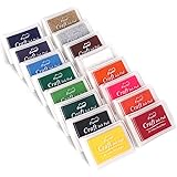 XoreArt Finger Ink Pads for Kids Washable Craft Ink Stamp Pads, 16 Color DIY for Rubber Stamps, Paper, Scrapbooking, Wood Fab
