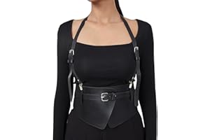 Women Harness Belt Leather Bra Chest Collar Body Goth Punk Rave Club Halloween Party Suspenders