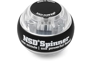 NSD Essential Spinner Gyro Ball – Grip Strengthener for Forearms, Wrist & Hands – String Start Design, Up to 15,000 RPM – Portable Wrist Trainer & Workout Equipment- Desk Workers, Athletes & Musicians