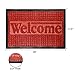 Door Mat Indoor/Outdoor Welcome Mat- Nonslip Rubber with Low Profile, Modern Design for Patio, Garage, Front Entrance by Bedford Home (Red, 17.5 x 29)