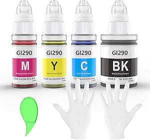 Tonha Compatible Canon GI-290 Refill Ink Bottle Kit | for Canon PIXMA G1200 / PIXMA G2200 / PIXMA G3200 / PIXMA G4200 / PIXMA G4210 Printers | 135ML-BK & 70ML-C/M/Y
