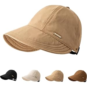 Ivyever Sun Hat, Women's Wide Brim Sun Visor Hat, Breathable Adjustable Ponytail Sun Hats