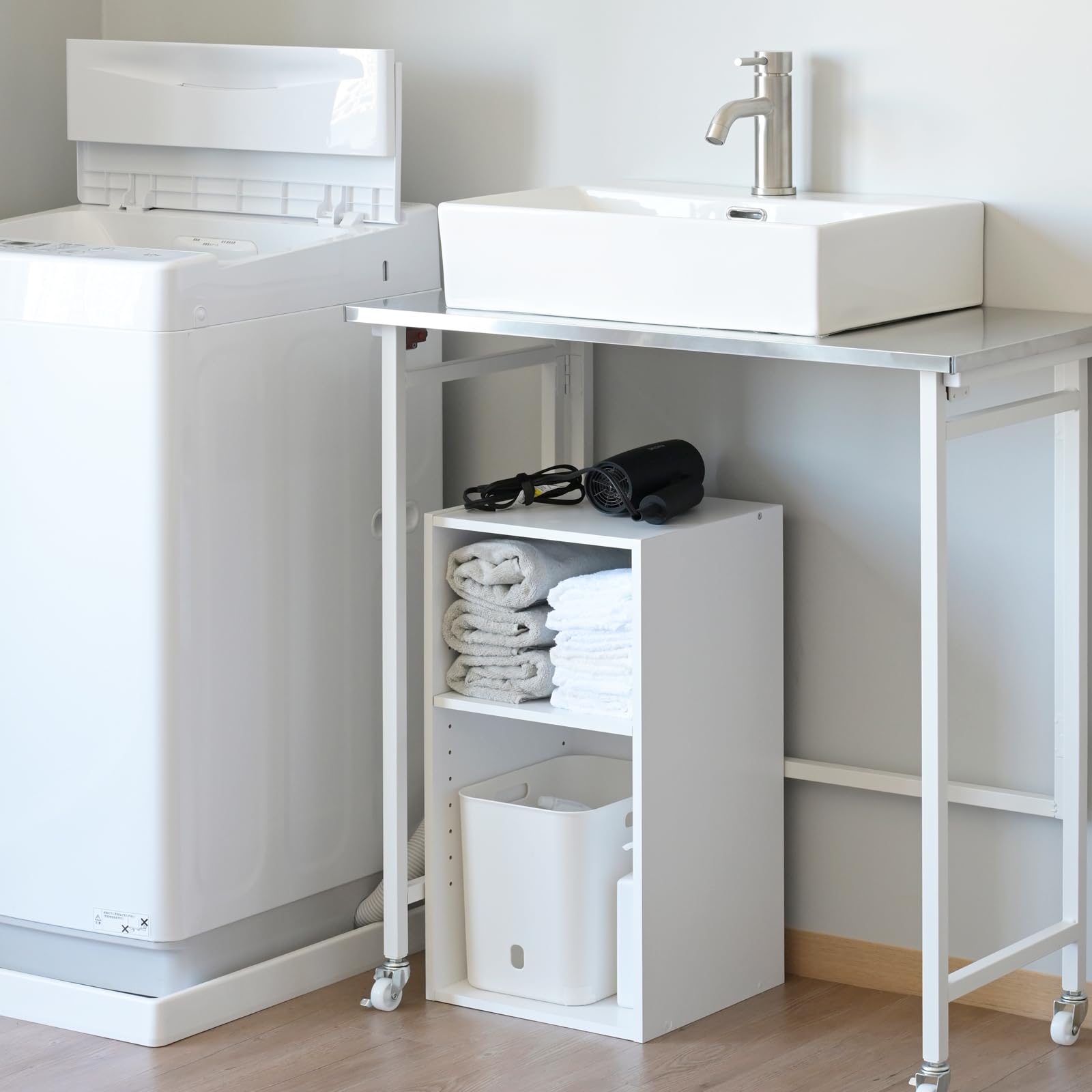 山善(YAMAZEN) ラック 棚 スリム 2段 A4対応 隙間収納 (棚板の高さが変えられる/6段まで積み重ねられる) 幅30×奥行29×高さ59cm スリムユニット 組立品 ホワイト SLU-60302(WH)商品画像