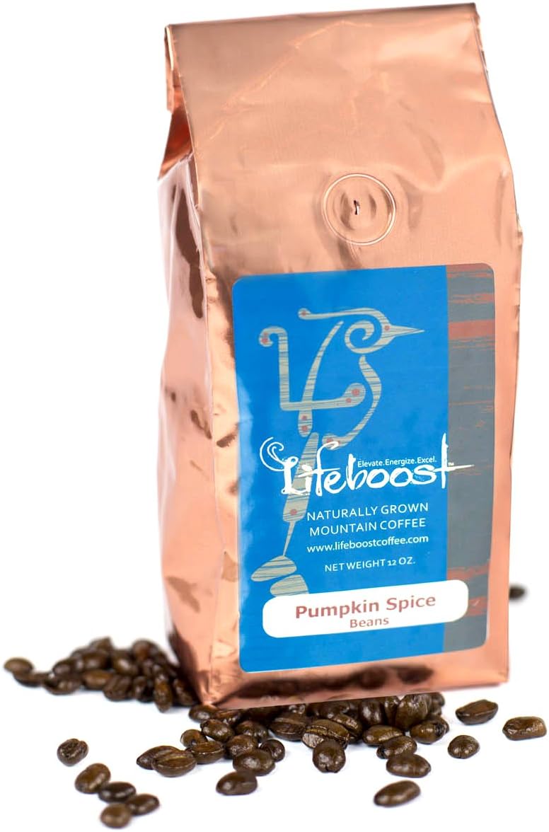 Pumpkin Spice Ground Coffee By LifeBoost - Single Origin Organic Fair Trade 12 oz Ground Pumpkin Spice Roast Coffee