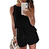 Dokotoo Womens Summer Jumpsuits 2026 Casual Ruffle Chiffon Sleeveless Rompers