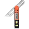 Digital Angle Finder Protractor 0-360 Degree T-Bevel Gauge & Protractor with Horizontal Vertical Bubble & Full LCD Display for Woodworking, Metalworking, Construction