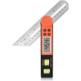 Digital Angle Finder &amp; T Bevel Gauge, 0-360 Degree Digital Protractor Tool | 0-360&deg; Angle Measuring Tool with LCD Display and Bubble Levels for Woodworking, Framing, Construction and DIY Projects