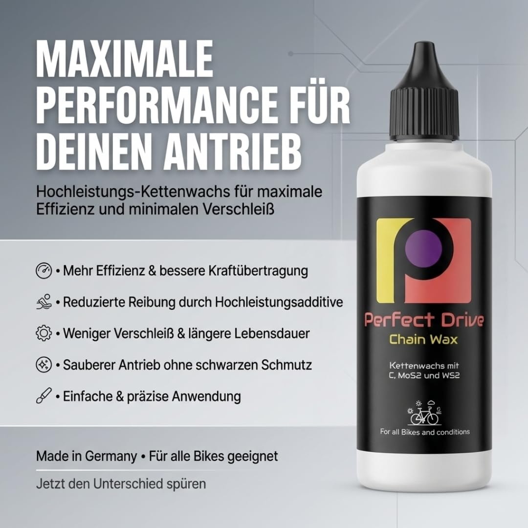 Perfect Drive Chain Wax – Premium Kettenwachs mit Graphit, MoS₂ & WS₂ – Für Rennrad, Gravel, MTB & E‑Bike 8