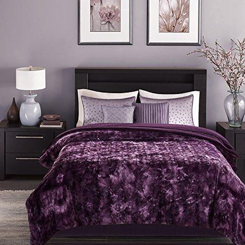 Chanasya 3Piece Faux Fur Throw Blanket Pillow Cover Set Sherpa Throw