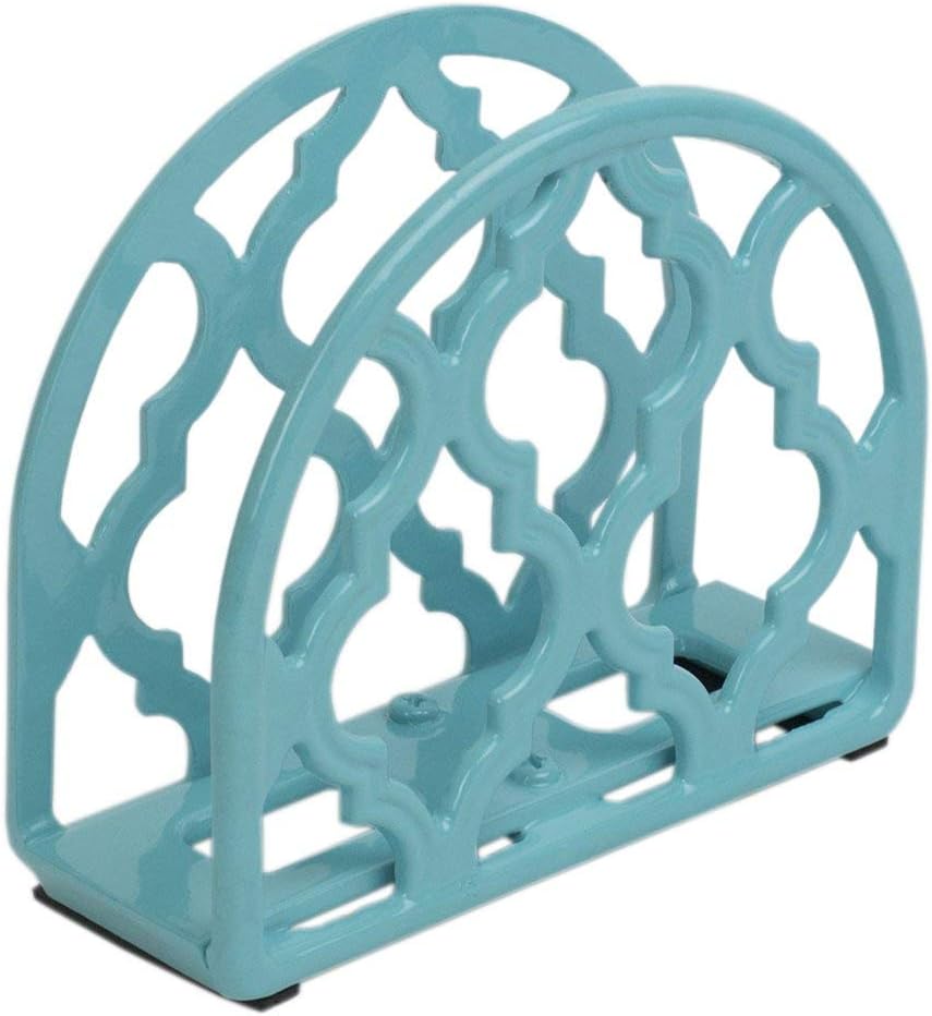 Home Basics Lattice Collection Cast Iron Napkin Holder (Turquoise): Kitchen & Dining