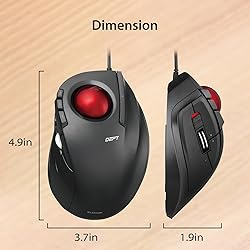 ELECOM DEFT Trackball Mouse, Wired, Finger