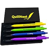 QuillNest Photographer Gifts Ballpoint Pen Set of 4 Photography Gift for Women Men Thank You Presents Christmas Graduation Birthday Present for Teen Photographers Inspirational Gift for Photo Lovers