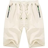 YTD Men's Shorts Casual Classic Fit Drawstring Summer Beach Shorts with Elastic Waist and Pockets