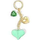 KissYan Bag Charms for Women, Cute Keychain With Colorful Heart Charms, Fashion Key Chain for Handbag Purse Gifts