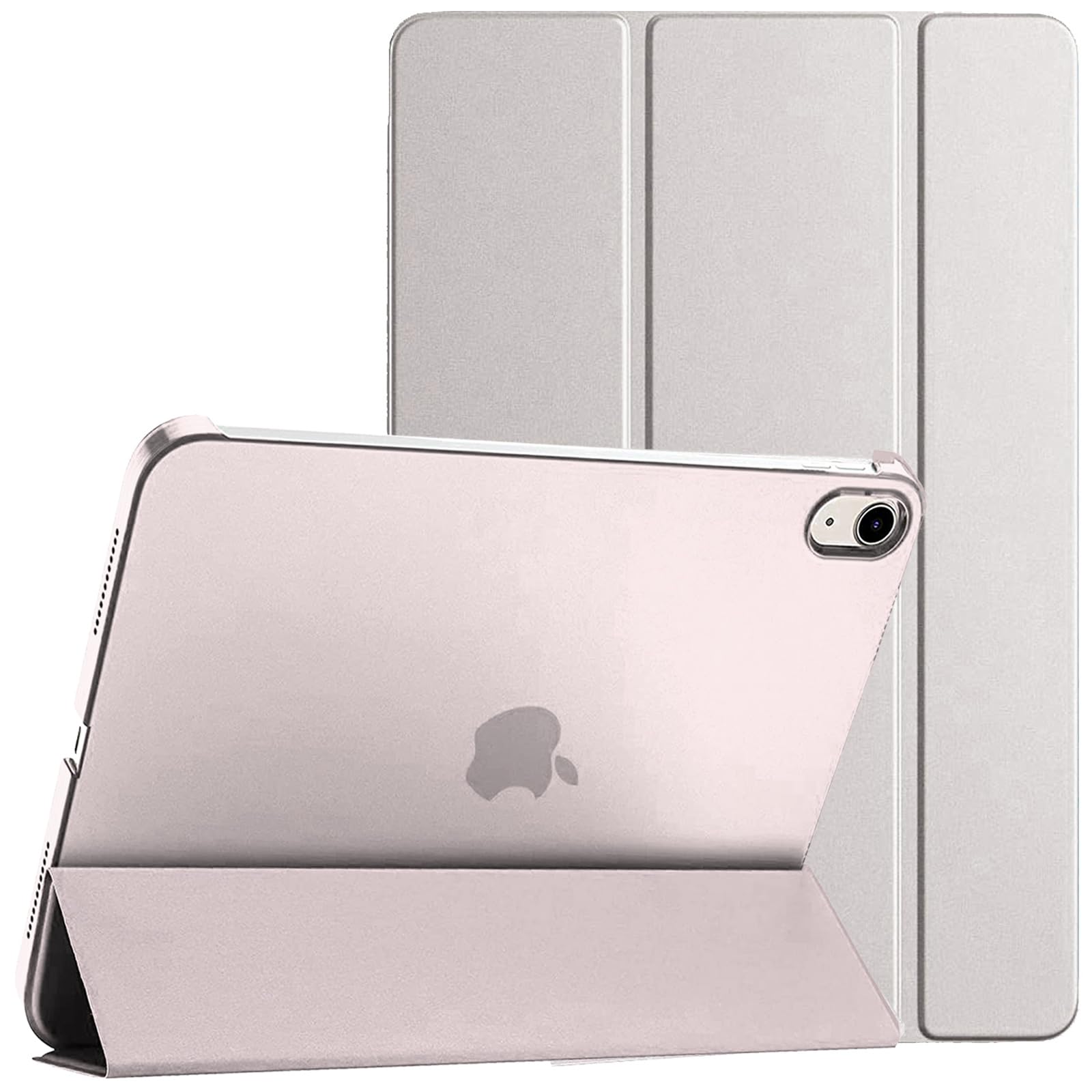 PROTech Case for iPad 10th Generation Case 2022, Slim Stand Cover for iPad 10th Gen 10.9 inch, Support Touch ID, Auto Wake/Sleep Smart Shell with Translucent Back (Silver)