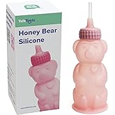 TalkTools Honey Bear Silicone Straw Cup, Dishwasher Safe Baby Drinking Bottle,Premium Food-Grade Material, Honeybear Sippy Cup for Ages 4+ Months, Kids and Toddlers (Single 8oz)-Bubblegum