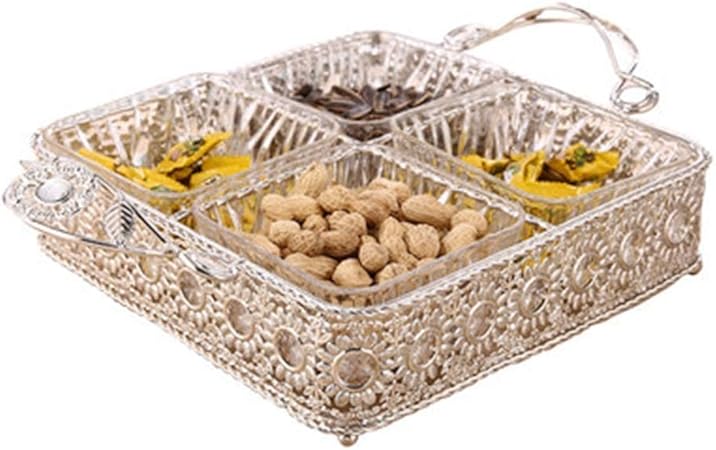 LHJ Cesta De Fruta Caja De Dulces De Oro Sala De Estar Moda Caja De Melón