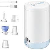 PRAXXIS Electric Air Pump for Inflatable with 4 Nozzles, Portable Air Pump with 1500mAh Battery Rechargeable,4kPa Air Mattress Pump,Ultra-Fast Inflator/Deflator Pumps for Air Mattress Beds,Pool Floats